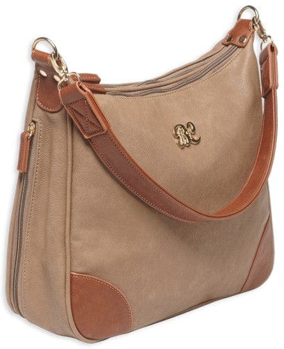 Bulldog Bulldog Concealed Carry Purse - Hobo Style Taupe W/tan Trim Concealed Carry Handbags