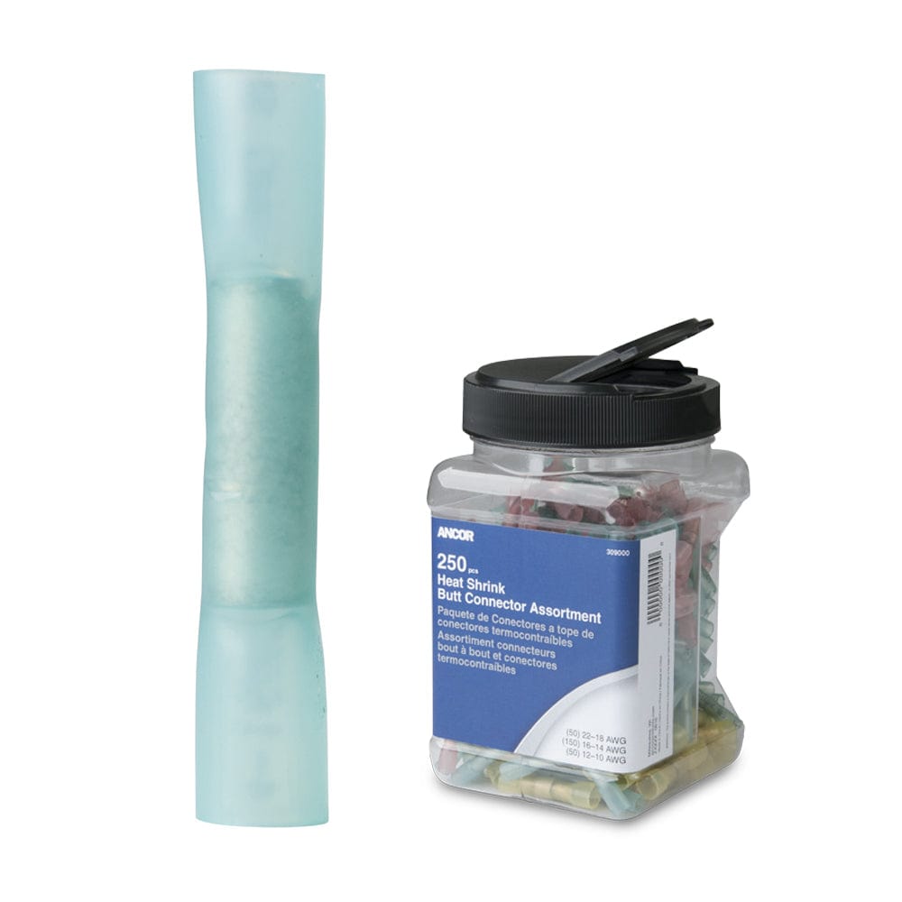 Ancor Ancor 16-14 AWG Heat Shrink Butt Connector - 250-Pieces - Jar Electrical