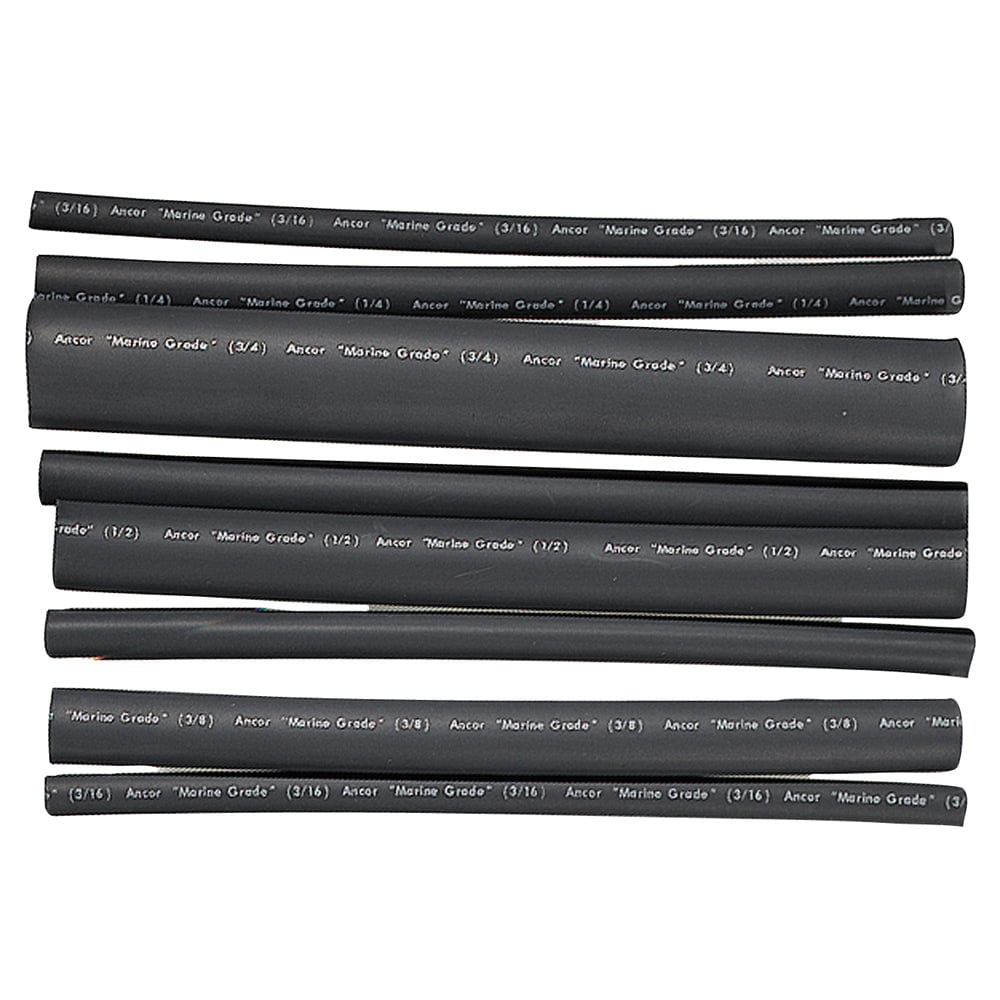 Ancor Ancor Adhesive Lined Heat Shrink Tubing - Assorted 8-Pack, 6", 20-2/0 AWG, Black Electrical