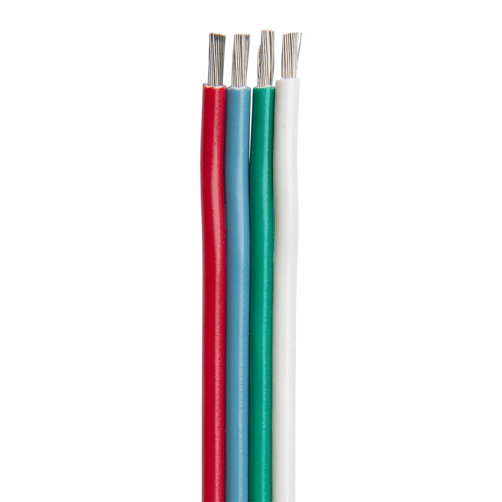Ancor Ancor Flat Ribbon Bonded RGB Cable 18/4 AWG - Red, Light Blue, Green & White - 100' Electrical