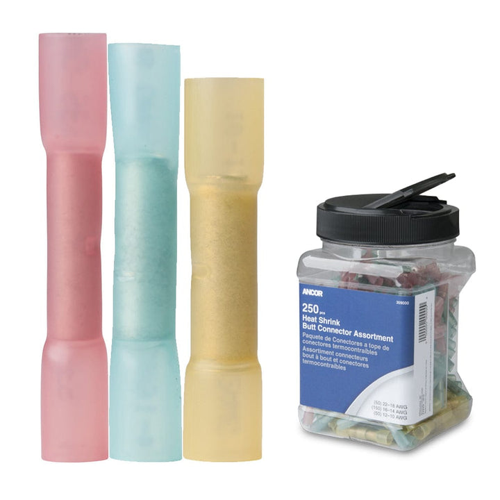 Ancor Ancor Heat Shrink Butt Connector Multi-Pack - 250-Piece - Jar Electrical