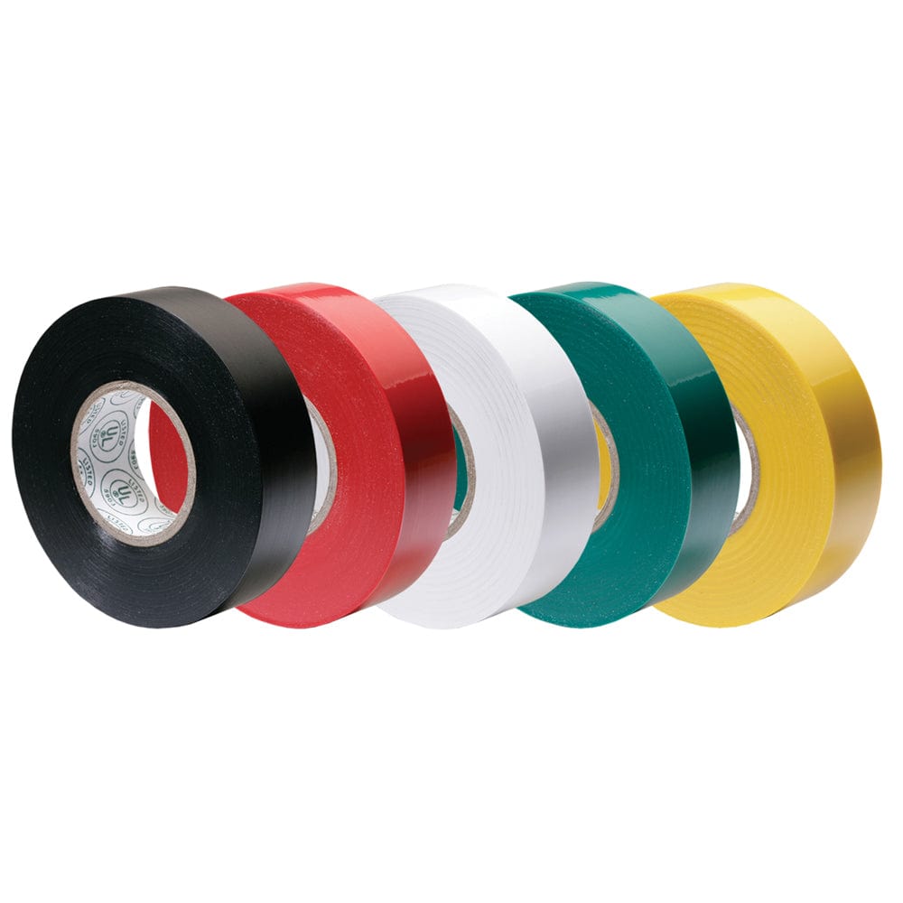 Ancor Ancor Premium Assorted Electrical Tape - 1/2" x 20' - Black / Red / White / Green / Yellow Electrical