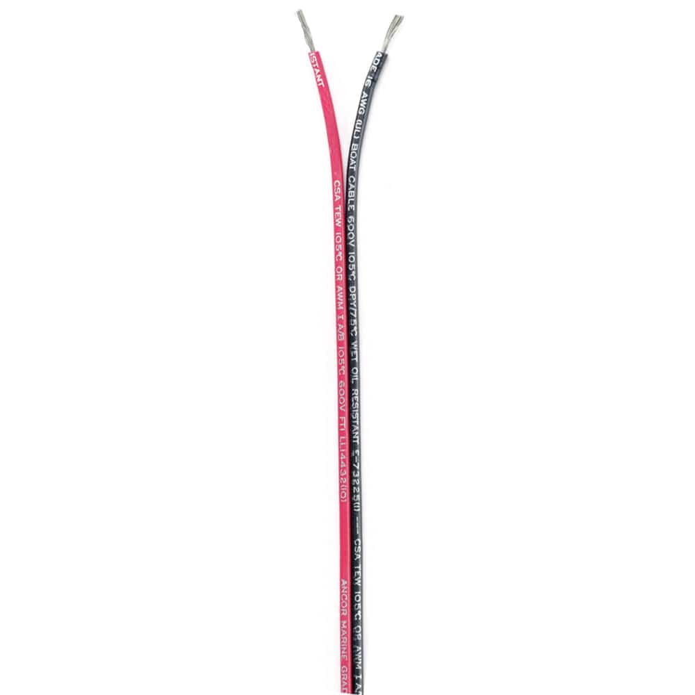 Ancor Ancor Ribbon Bonded Cable - 16/2 AWG - Red/Black - Flat - 100' Electrical