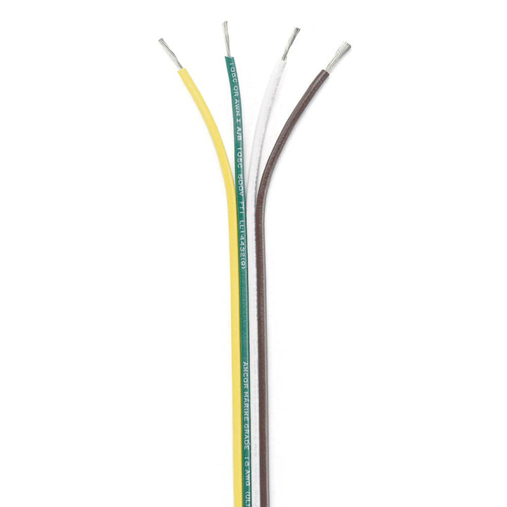 Ancor Ancor Ribbon Bonded Cable - 16/4 AWG - Brown/Green/White/Yellow - Flat - 100&