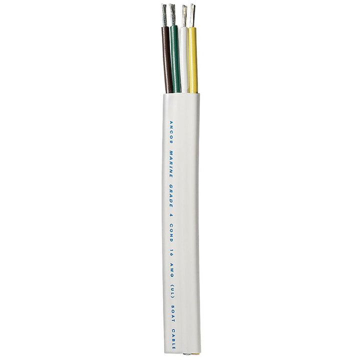 Ancor Ancor Trailer Cable - 16/4 AWG - Yellow/White/Green/Brown - Flat - 300&