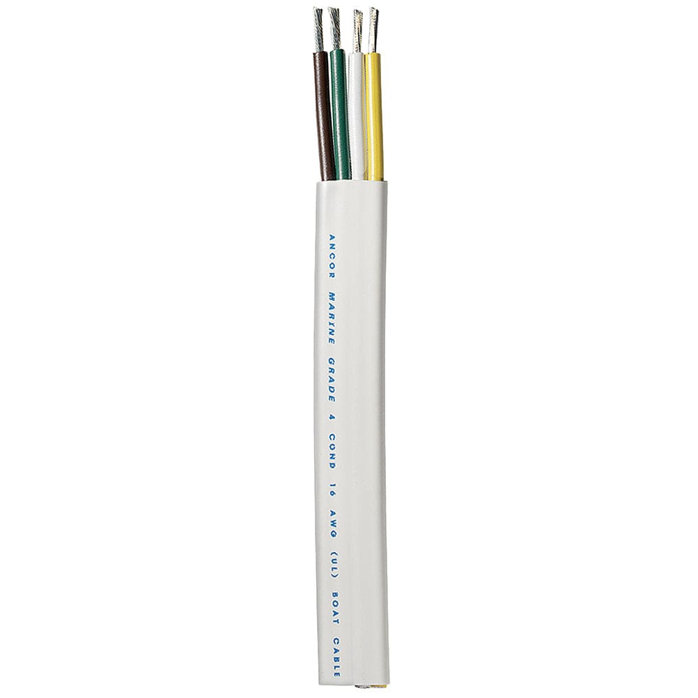 Ancor Ancor Trailer Cable - 16/4 AWG - Yellow/White/Green/Brown - Flat - 300' Electrical