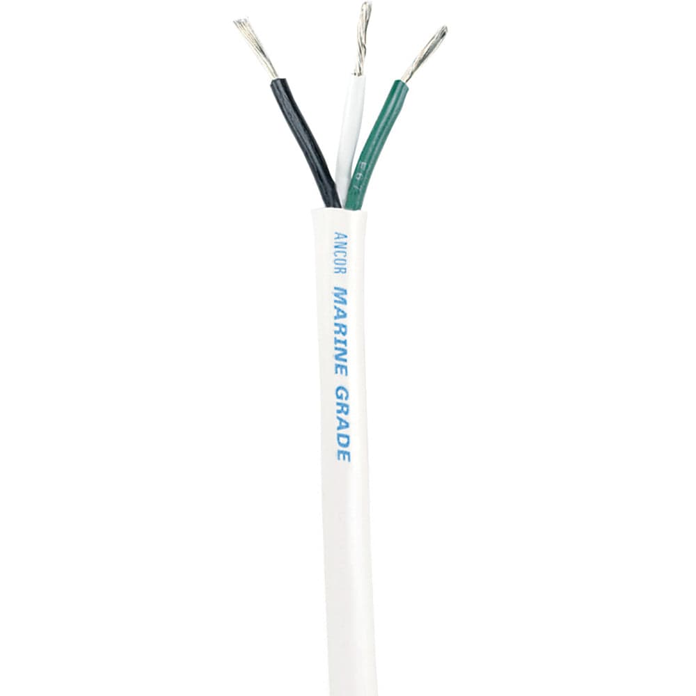 Ancor Ancor White Triplex Cable - 14/3 AWG - Round - 100' Electrical