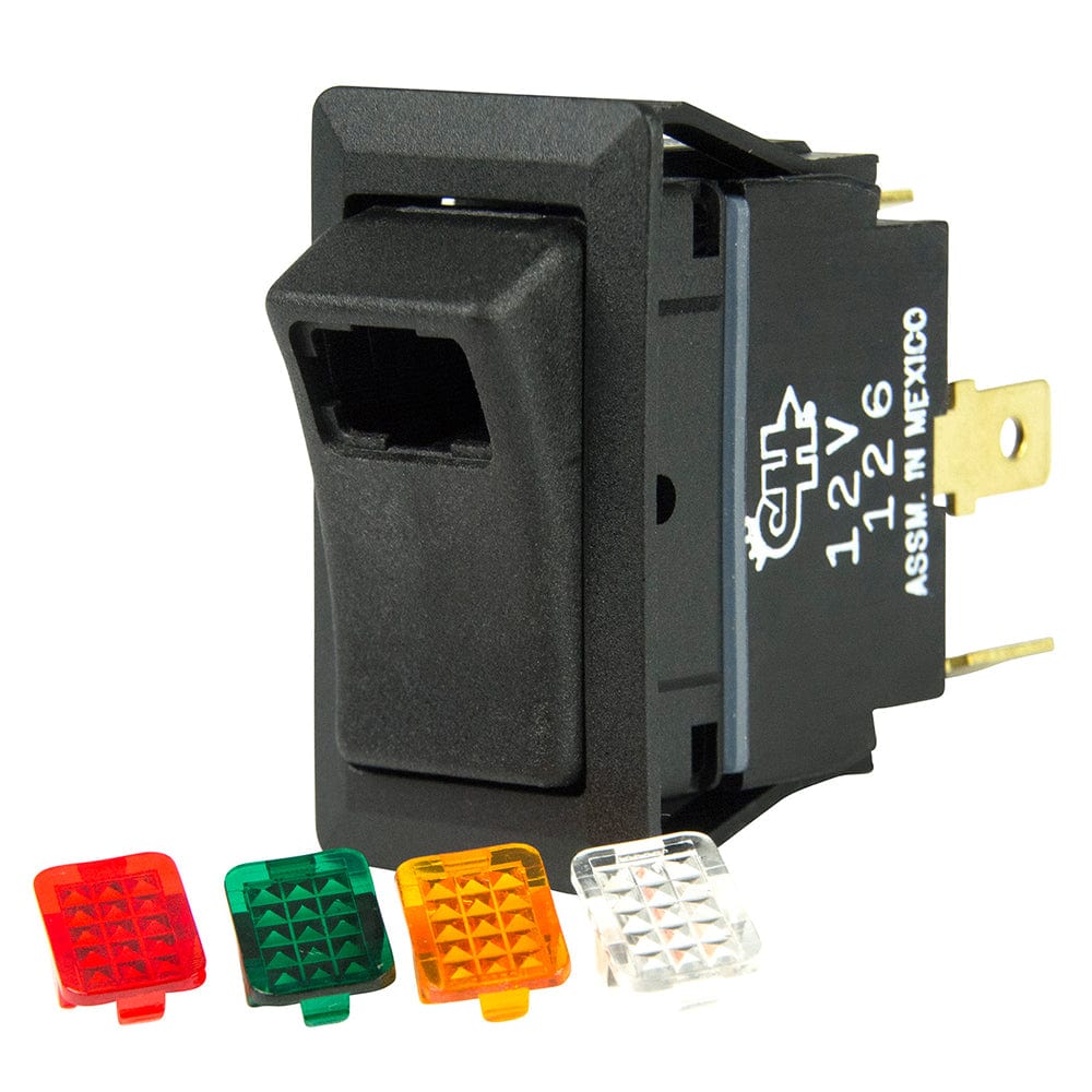 BEP Marine BEP SPST Rocker Switch - 1-LED w/4-Colored Covers - 12V/24V - ON/OFF Electrical