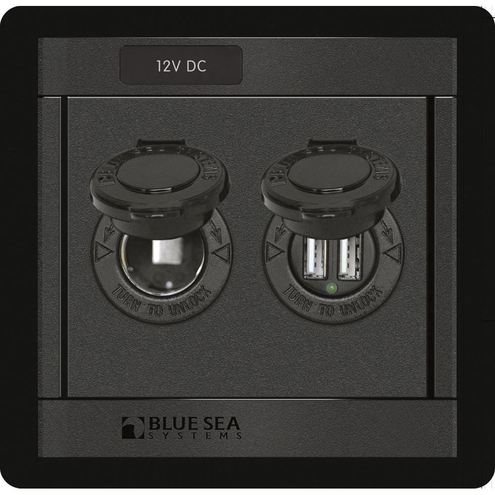 Blue Sea Systems Blue Sea 1478 360 Panel - 12V DC Socket & Dual USB Charger Electrical