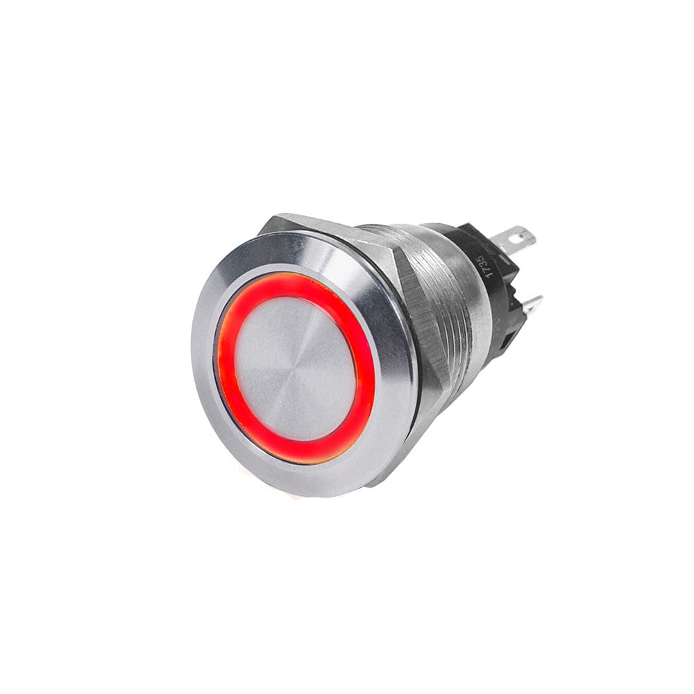 Blue Sea Systems Blue Sea 4163 SS Push Button Switch - Off-(On) - Red - 10A Electrical