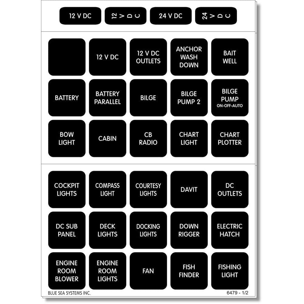 Blue Sea Systems Blue Sea 4216 Square Format Label Set - 60 Electrical