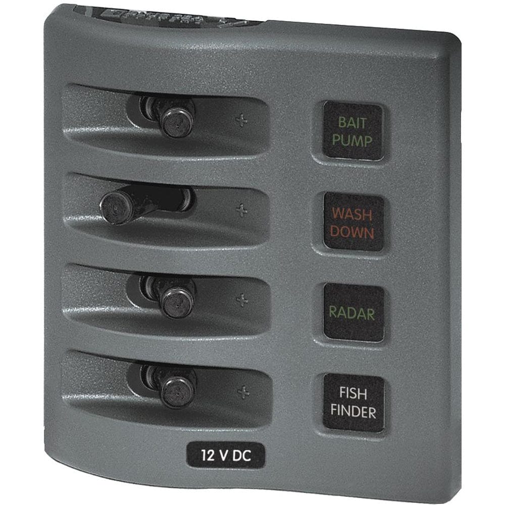 Blue Sea Systems Blue Sea 4304 WeatherDeck Water Resistant Fuse Panel - 4 Position - Grey Electrical