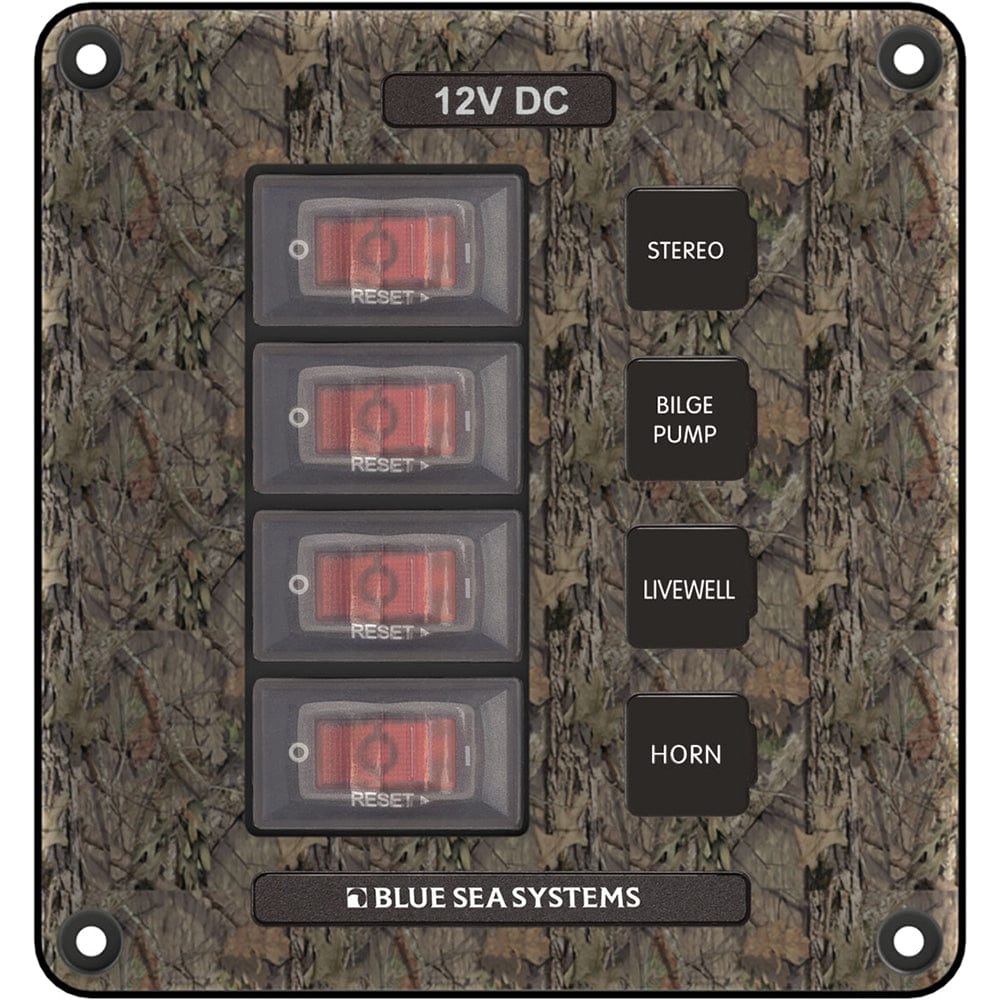Blue Sea Systems Blue Sea 4323 Circuit Breaker Switch Panel 4 Position - Camo Electrical