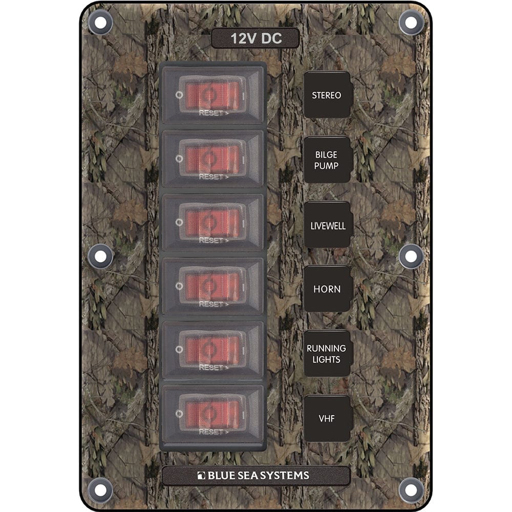 Blue Sea Systems Blue Sea 4325 Circuit Breaker Switch Panel 6 Position - Camo Electrical