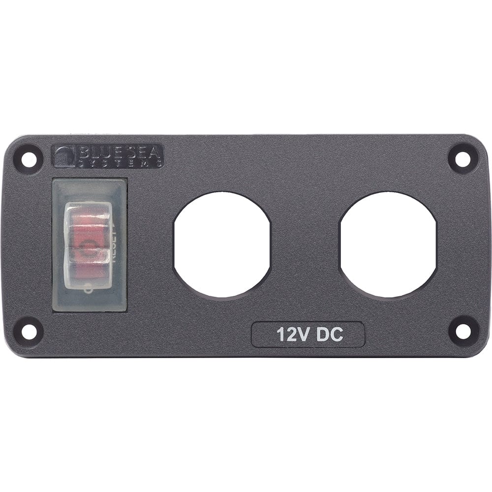 Blue Sea Systems Blue Sea 4364 Water Resistant USB Accessory Panel - 15A Circuit Breaker, 2x Blank Apertures Electrical