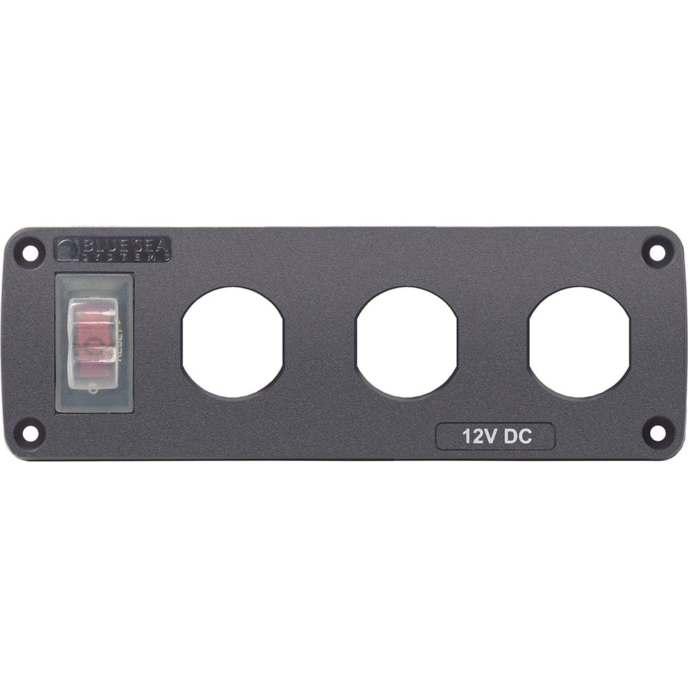 Blue Sea Systems Blue Sea 4367 Water Resistant USB Accessory Panel - 15A Circuit Breaker, 3x Blank Apertures Electrical