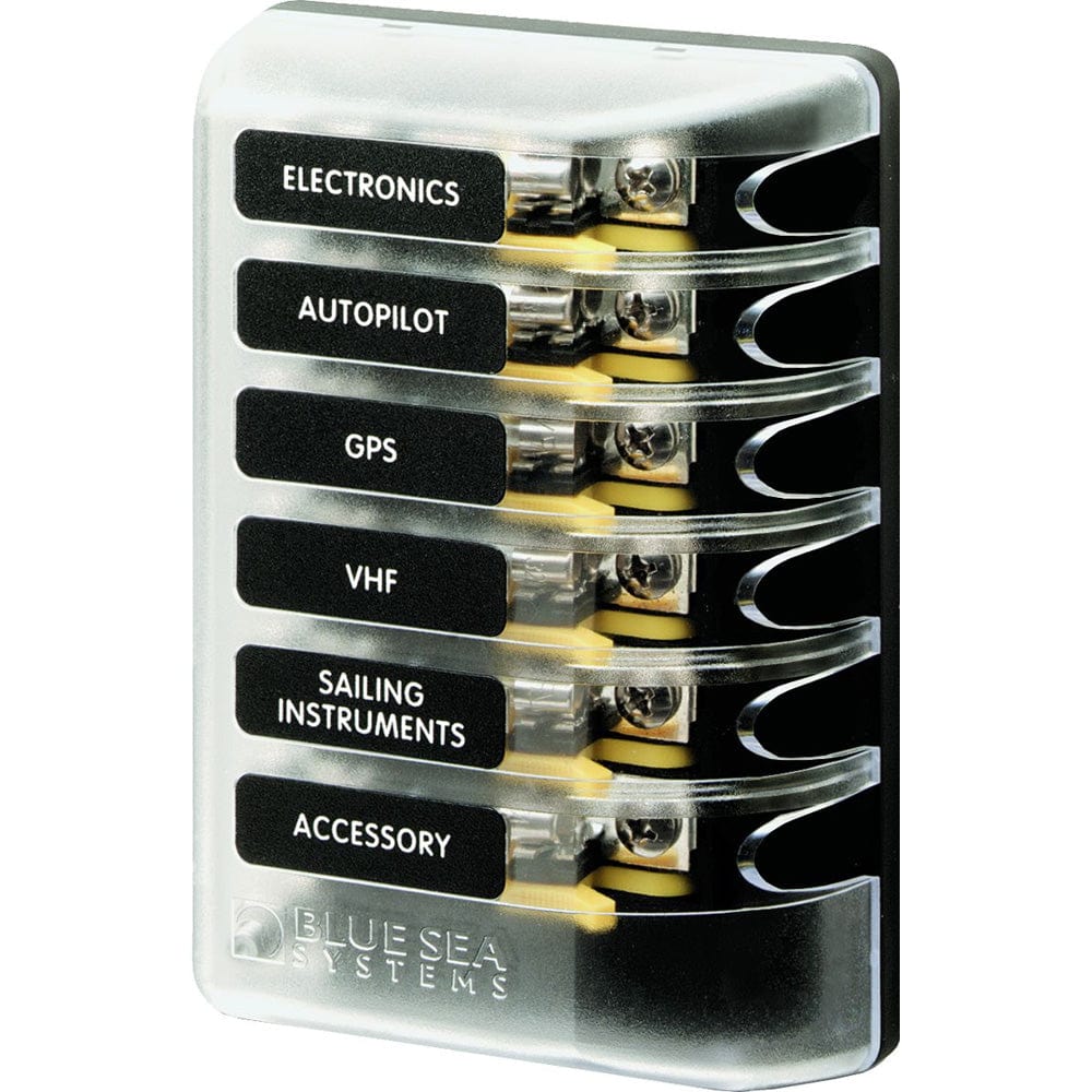 Blue Sea Systems Blue Sea 5018 ST Glass Fuse Block w/out Negative Bus - 6 Circuit Electrical