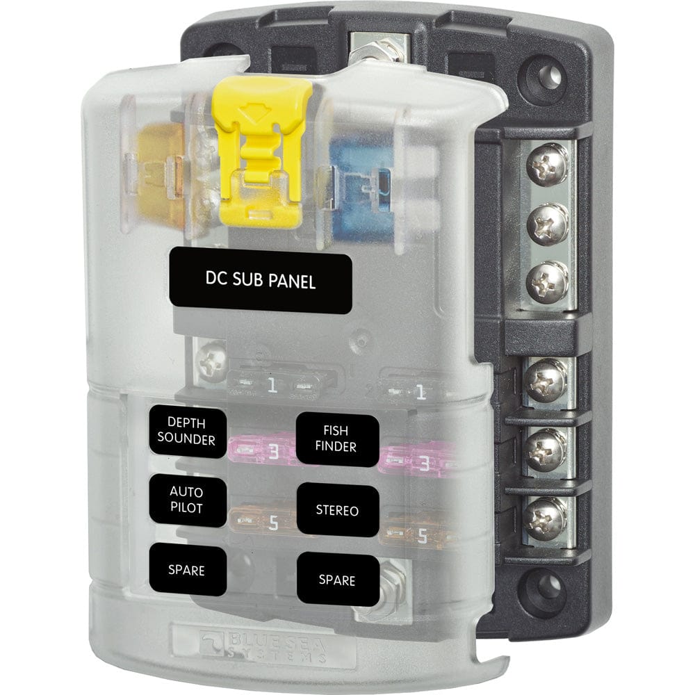 Blue Sea Systems Blue Sea 5025 ST Blade Fuse Block w/Cover - 6 Circuit w/Negative Bus Electrical