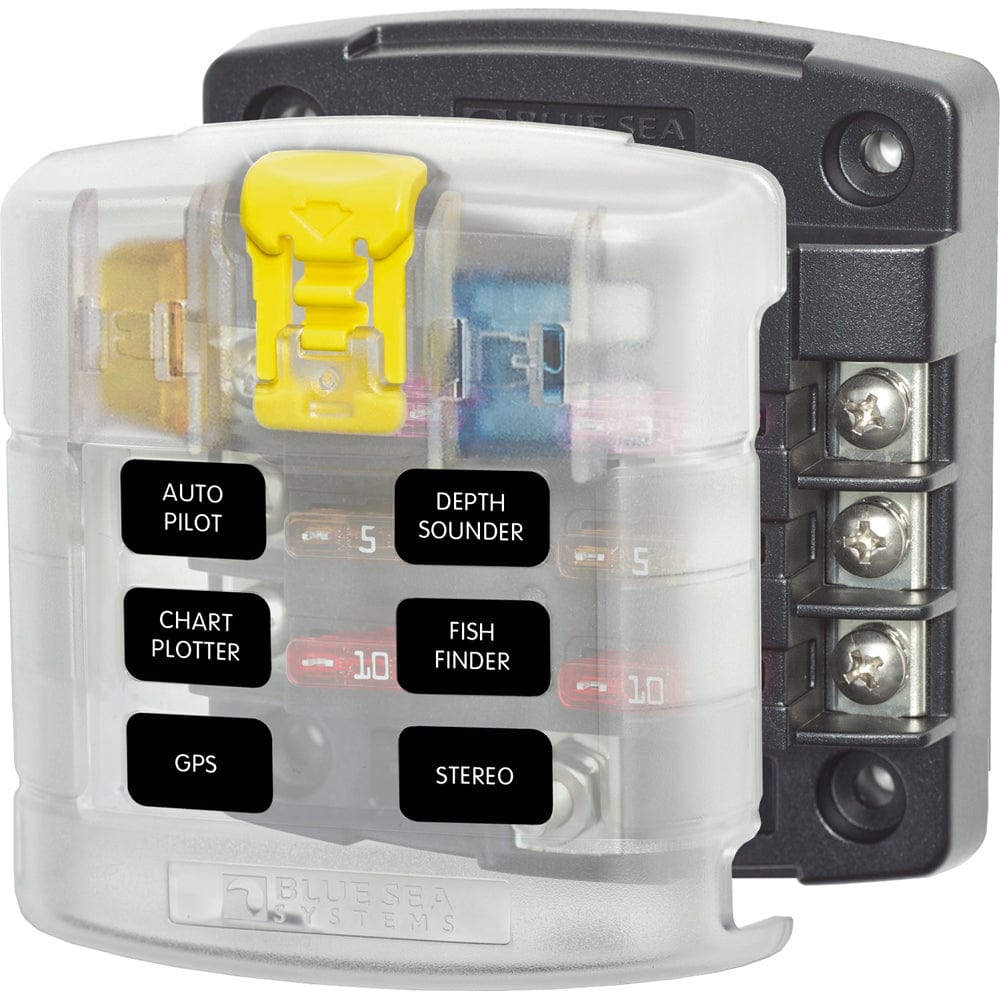 Blue Sea Systems Blue Sea 5028 ST Blade Fuse Block w/ Cover - 6 Circuit without Negative Bus Electrical
