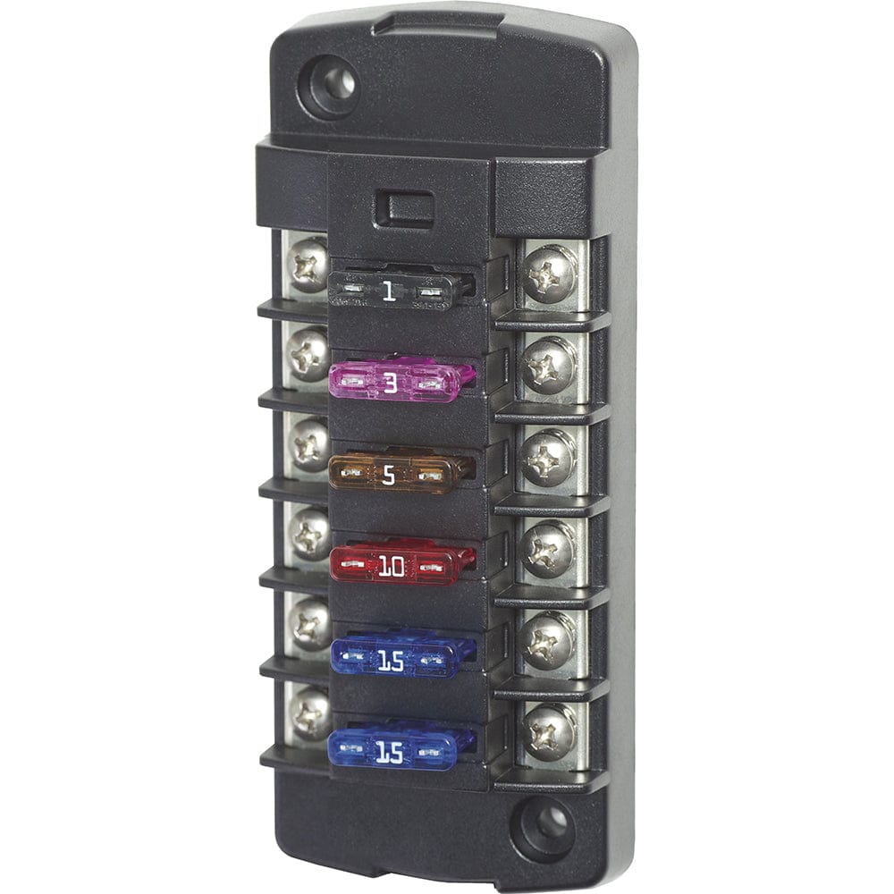 Blue Sea Systems Blue Sea 5037 ST Blade Fuse Block w/o Cover - 6 Circuit Independent w/o Negative Bus Electrical