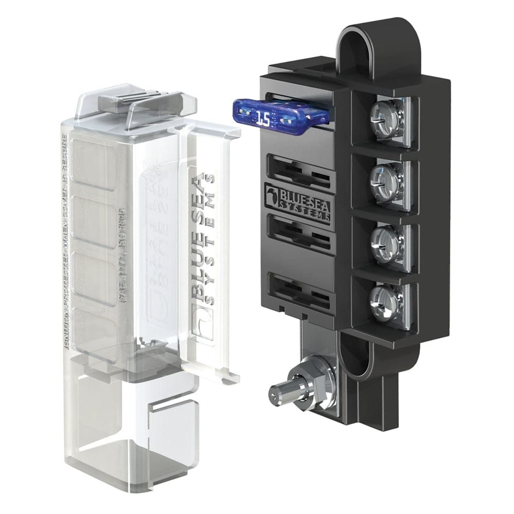 Blue Sea Systems Blue Sea 5045 ST Blade Compact Fuse Blocks - 4 Circuits w/Cover Electrical