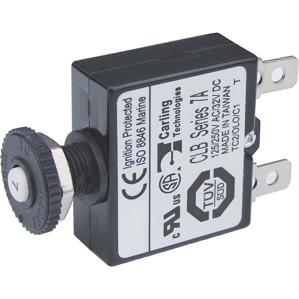 Blue Sea Systems Blue Sea 7053 7A Push Button Thermal with Quick Connect Terminals Electrical