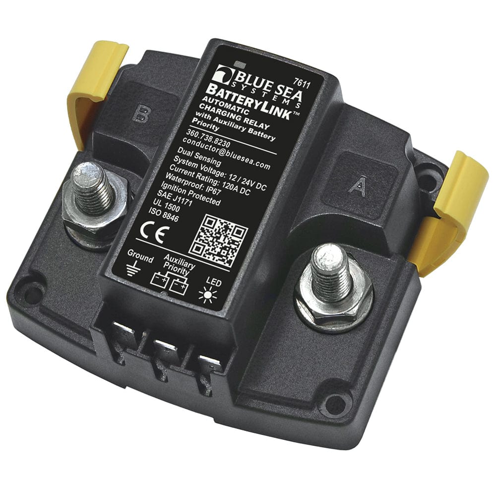 Blue Sea Systems Blue Sea 7611 DC BatteryLink™ Automatic Charging Relay - 120 Amp w/Auxiliary Battery Charging Electrical