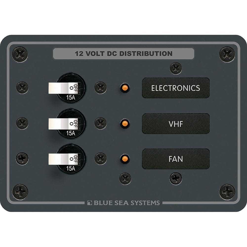 Blue Sea Systems Blue Sea 8025 DC 3 Position Breaker Panel - White Switches Electrical