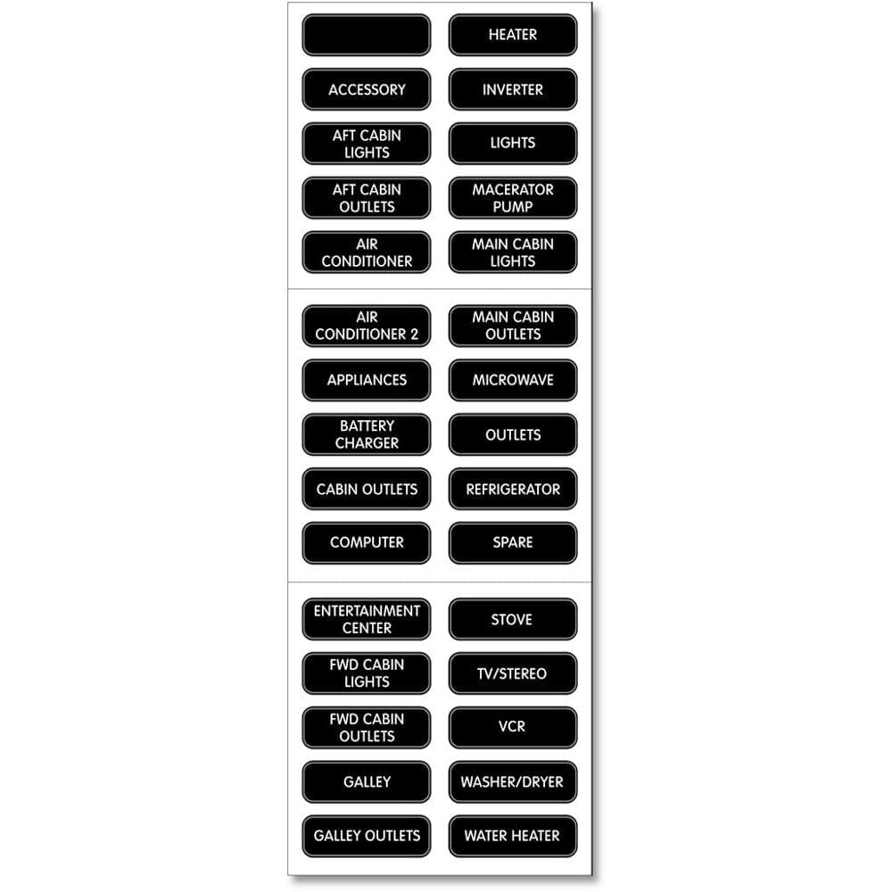 Blue Sea Systems Blue Sea 8031 AC Panel Basic 30 Label Set Electrical