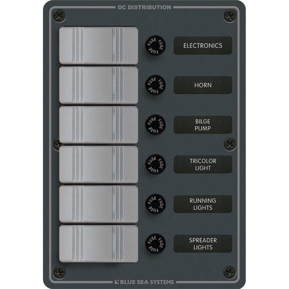 Blue Sea Systems Blue Sea 8053 Slate Grey - 6 Position - Vertical Electrical