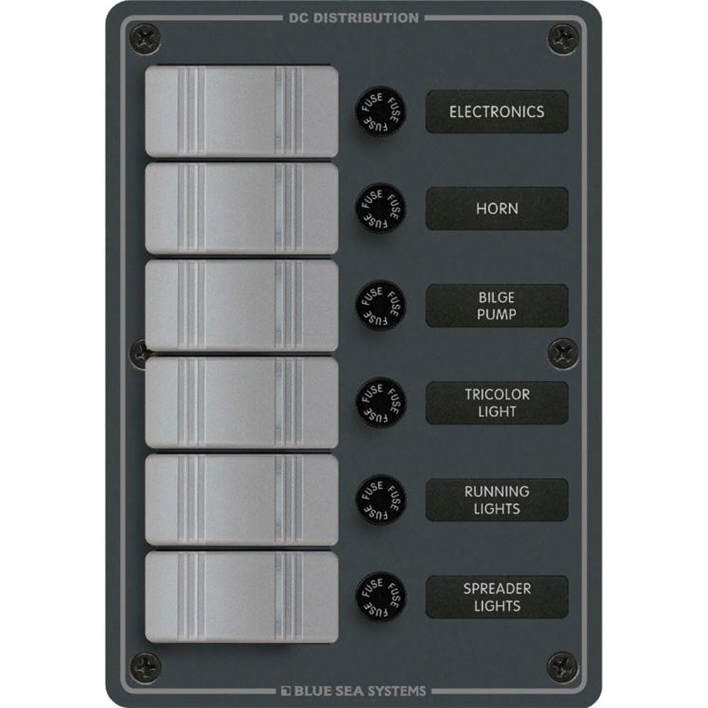 Blue Sea Systems Blue Sea 8053 Slate Grey - 6 Position - Vertical Electrical