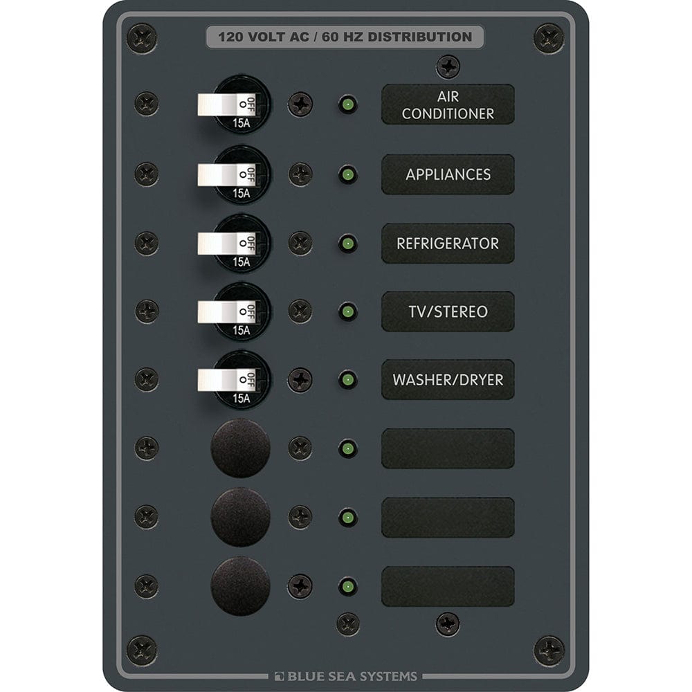 Blue Sea Systems Blue Sea 8059 AC 8 Position Toggle Circuit Breaker Panel Electrical