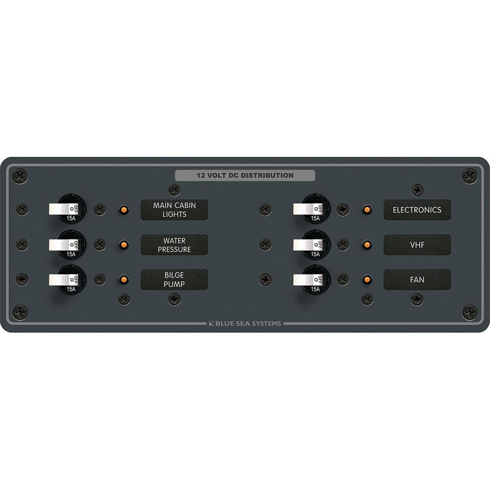 Blue Sea Systems Blue Sea 8096 DC 6 Position Toggle Branch Circuit Breaker Panel - White Switches Electrical