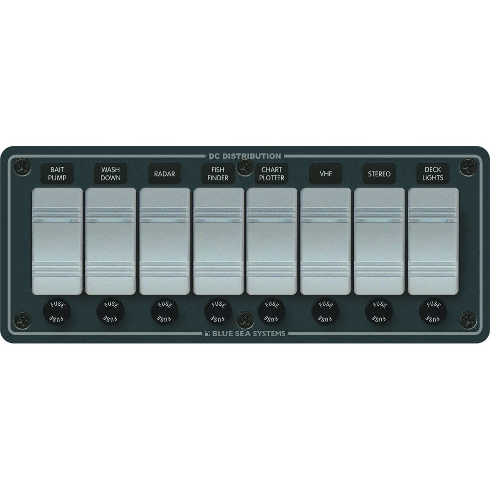 Blue Sea Systems Blue Sea 8261 Waterproof Panel 8 Position - Slate Grey Electrical
