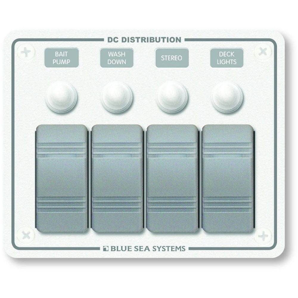 Blue Sea Systems Blue Sea 8272 Water Resistant Panel - 4 Position - White - Horizontal Mount Electrical
