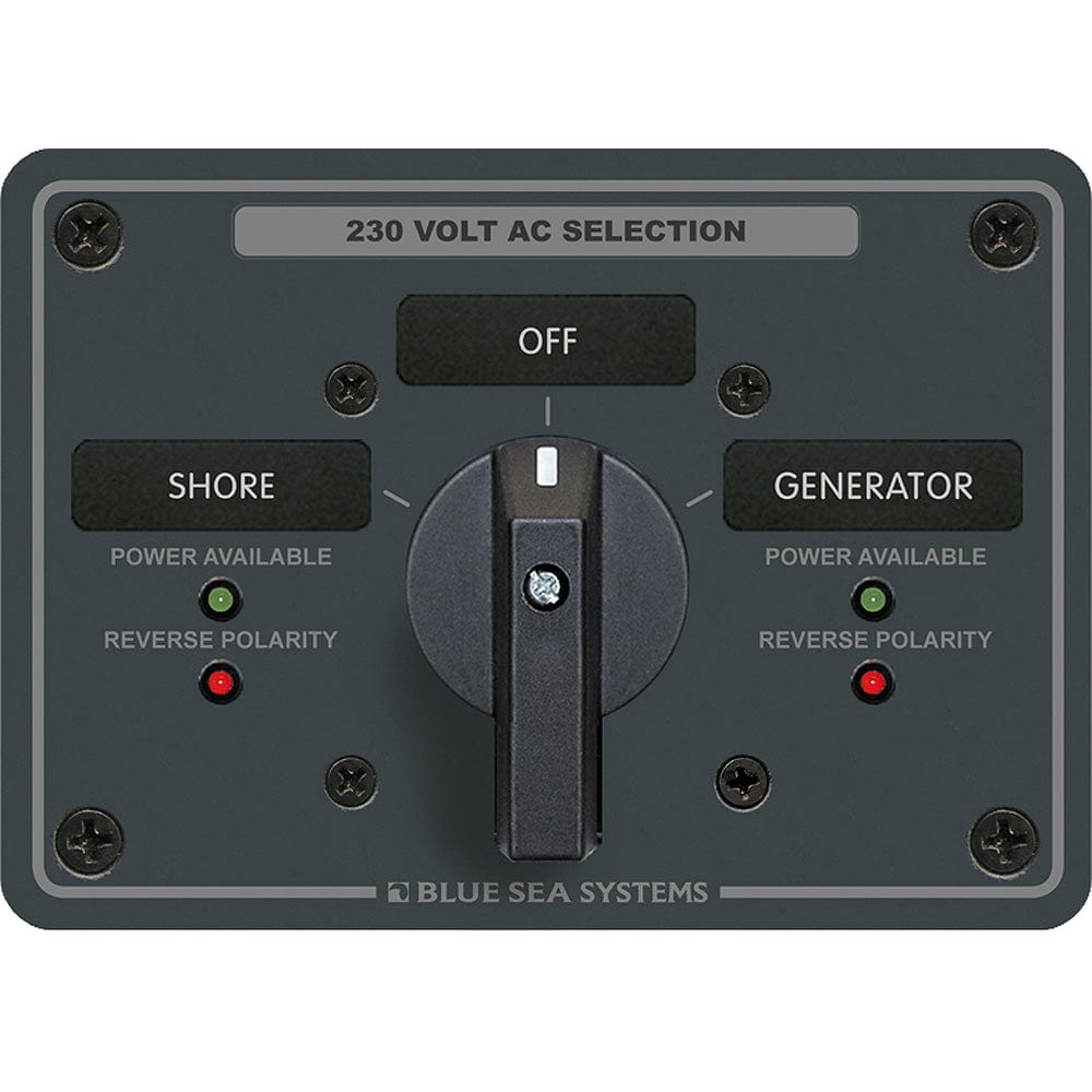 Blue Sea Systems Blue Sea 8357 AC Rotary Switch Panel 65 Ampere 2 Position + OFF, 2 Pole Electrical