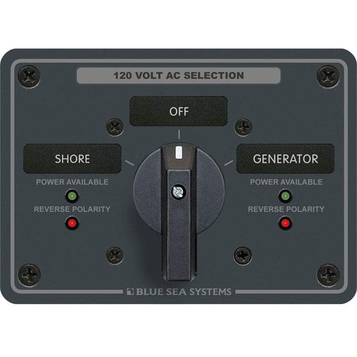 Blue Sea Systems Blue Sea 8365 AC Rotary Switch Panel 65 Ampere 2 Positions + OFF, 2 Pole Electrical