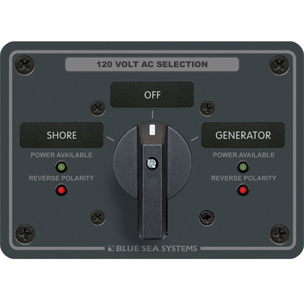 Blue Sea Systems Blue Sea 8365 AC Rotary Switch Panel 65 Ampere 2 Positions + OFF, 2 Pole Electrical