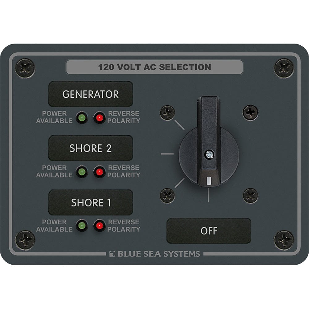 Blue Sea Systems Blue Sea 8366 AC Rotary Switch Panel 30 Ampere 3 Positions + OFF, 2 Pole Electrical