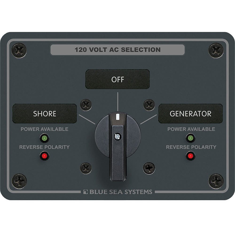 Blue Sea Systems Blue Sea 8367 AC Rotary Switch Panel 30 Ampere 2 Positions + OFF, 2 Pole Electrical