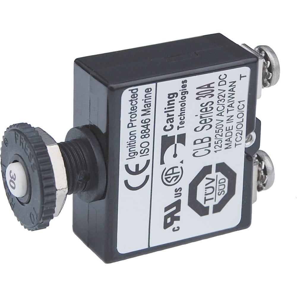 Blue Sea Systems Blue Sea Push Button Reset Only Screw Terminal Circuit Breaker - 30 Amps Electrical