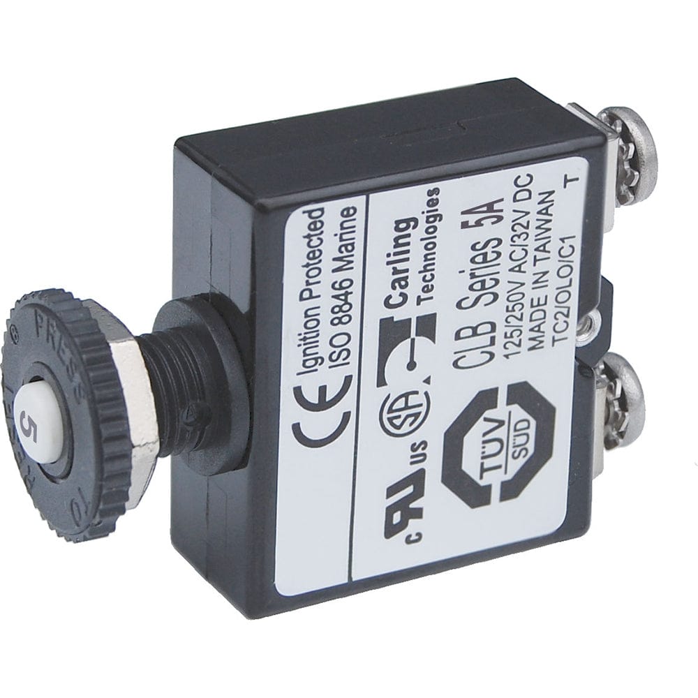 Blue Sea Systems Blue Sea Push Button Reset Only Screw Terminal Circuit Breaker - 5 Amps Electrical