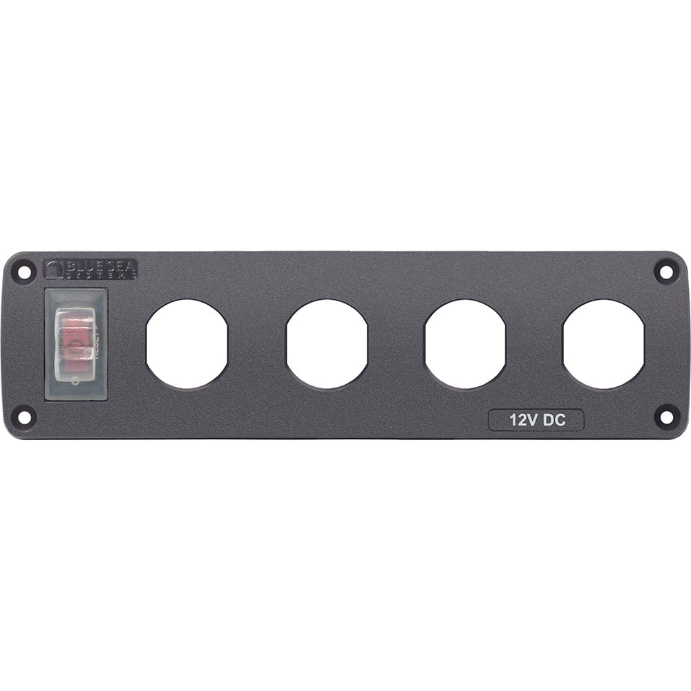 Blue Sea Systems Blue Sea Water Resistant USB Accessory Panel - 15A Circuit Breaker, 4x Blank Apertures Electrical