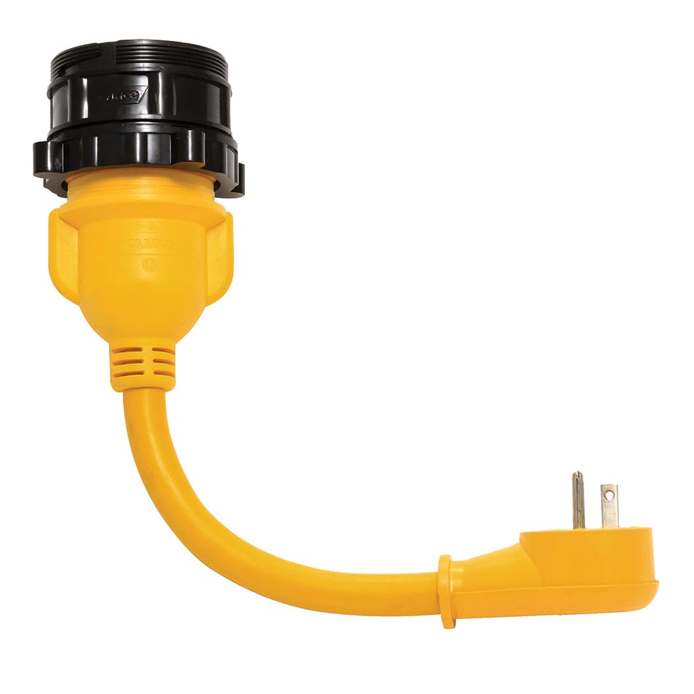 Camco Camco PowerGrip Locking Adapter - 15A/125V Male to 30A/125V Female Locking Electrical