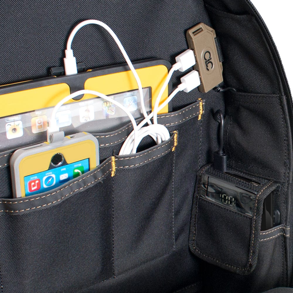 CLC Work Gear CLC E-Charge Lighted USB Charging Tool Backpack Electrical