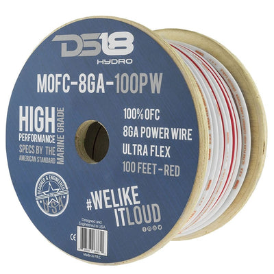 DS18 DS18 HYDRO Marine Grade OFC Power Wire 8 GA - 100' Roll Electrical