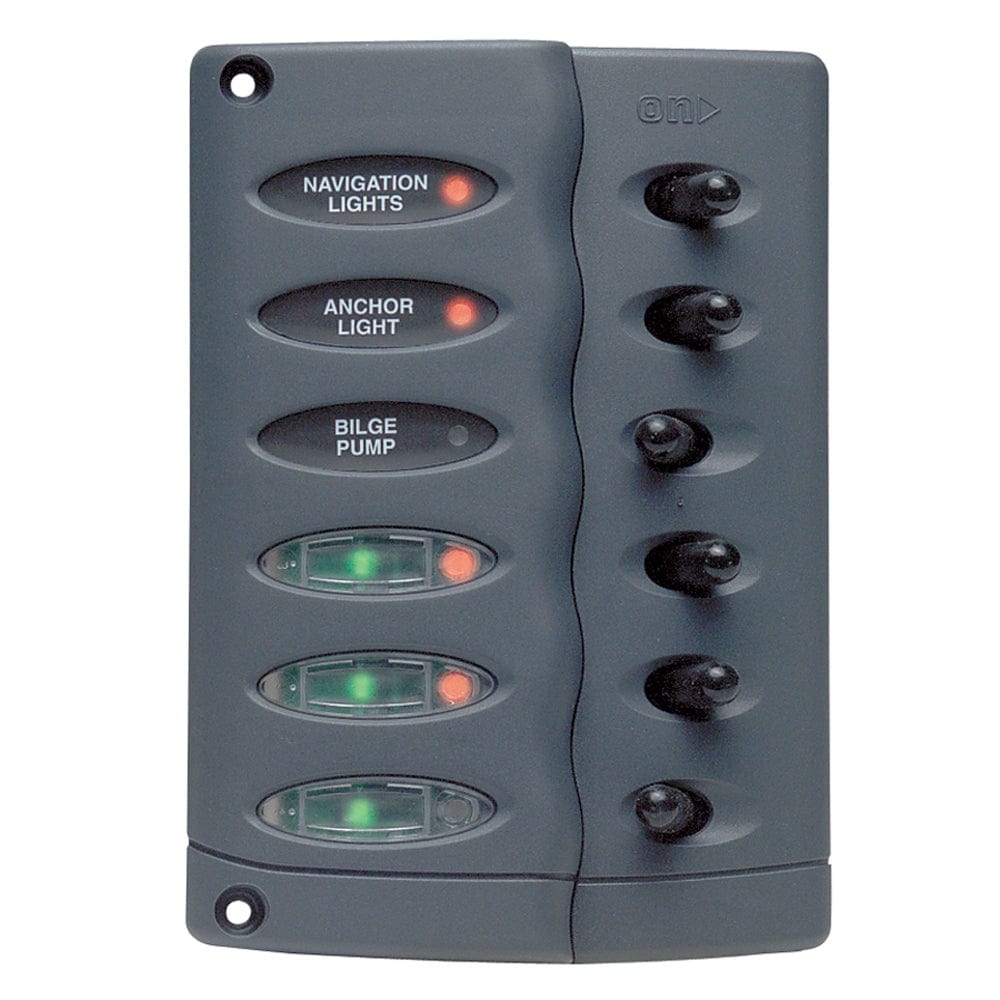 Marinco Marinco Contour Switch Panel - Waterproof 6 Way Electrical