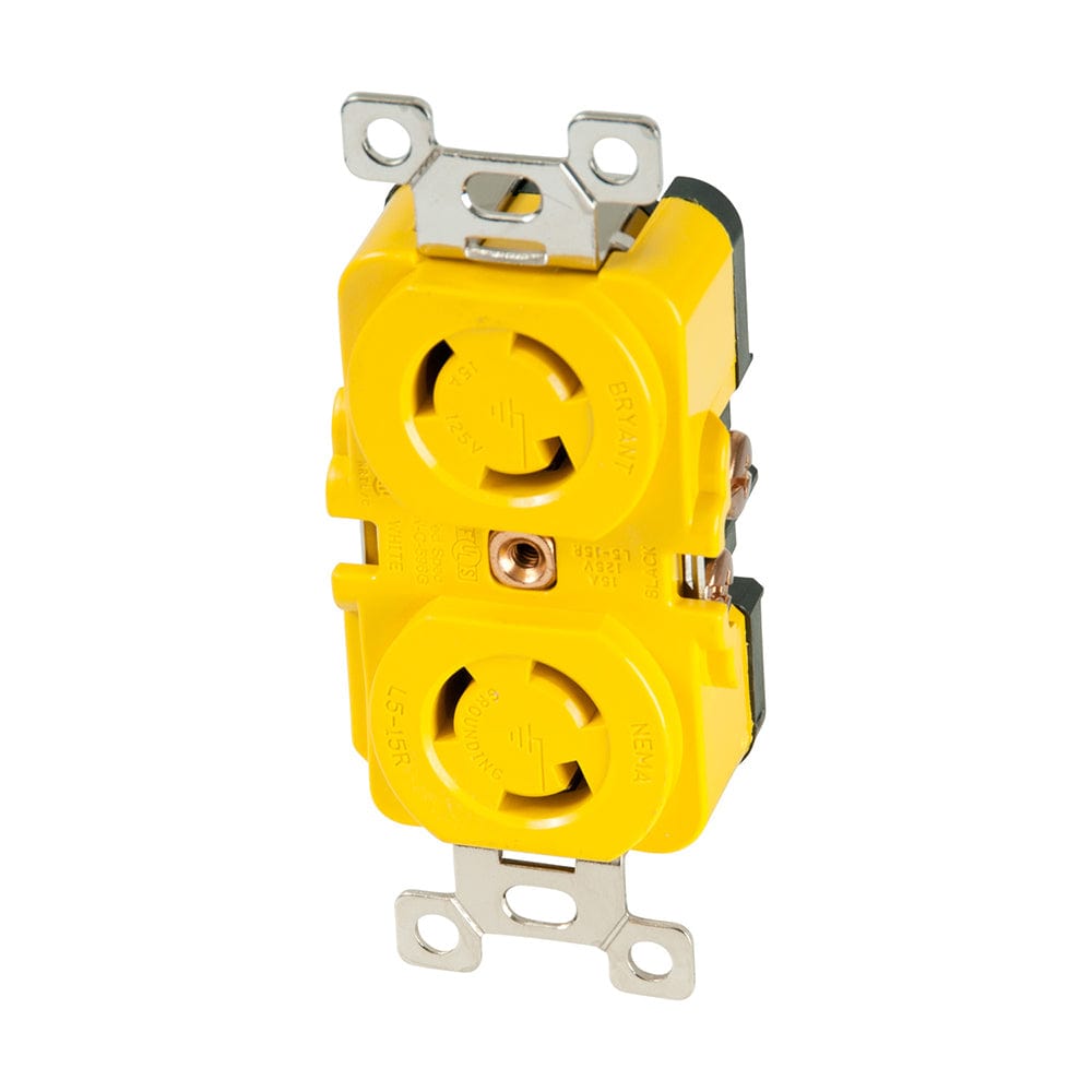 Marinco Marinco Locking Receptacle - 15A, 125V - Yellow Electrical