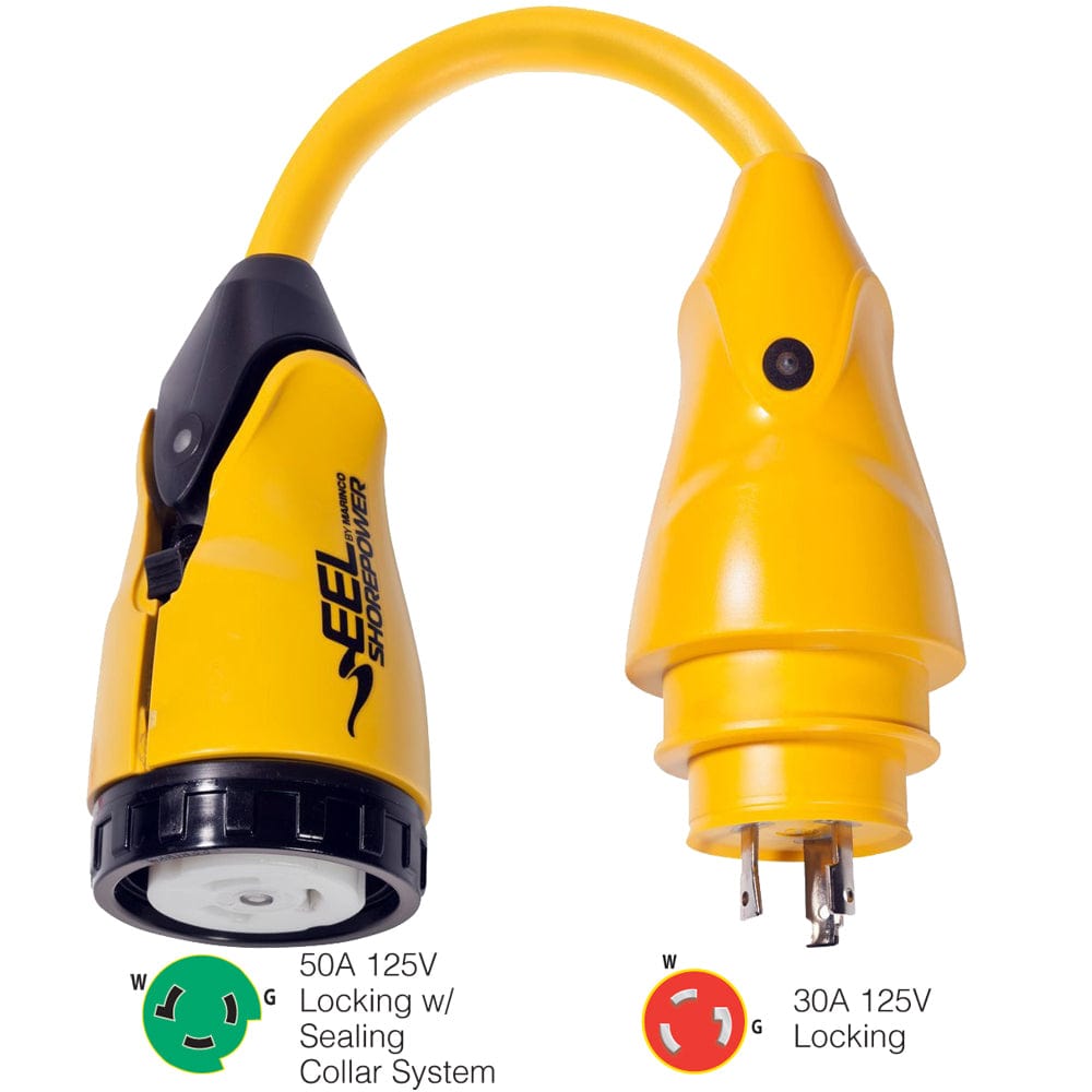 Marinco Marinco P30-503 EEL 50A-125V Female to 30A-125V Male Pigtail Adapter - Yellow Electrical