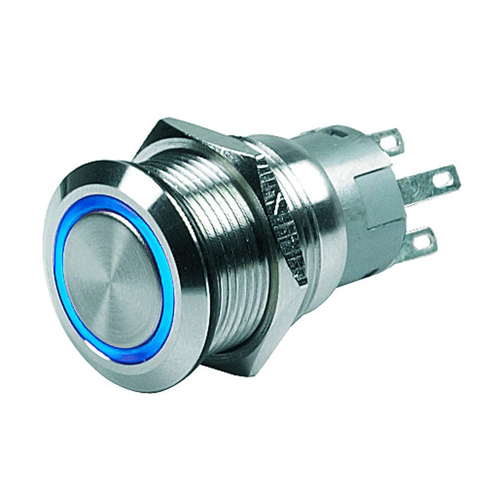 Marinco Marinco Push-Button Switch - 12V Momentary (On)/Off - Blue LED Electrical